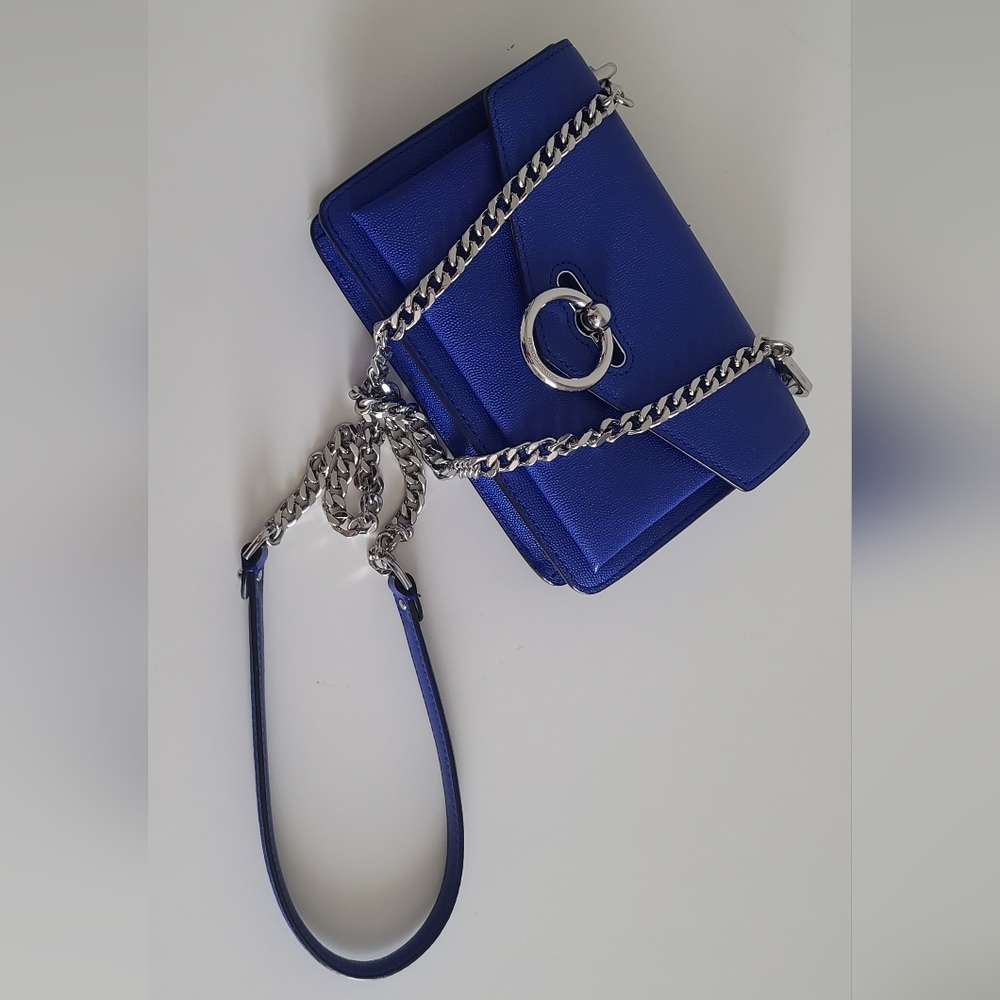 JEAN leather small crossbody with chain detail and circular